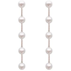 Brand New Faux Pearl Chain Tassel Drop Earrings